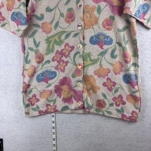 Vintage Gabriella T Floral Button Up Cardigan Women's Small Granny Cottage Italy - Picture 9 of 10